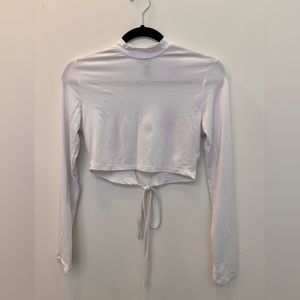 Cropped Backless Turtleneck Top